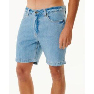 Classic Men's 30 Bermuda Denim Shorts Light Wash Cotton Blend For Men